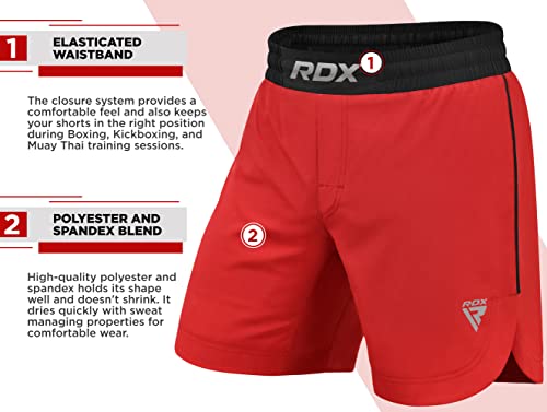 RDX MMA Shorts for Training & Kickboxing – Fighting Shorts for Martial Arts, Cage Fight, Muay Thai, BJJ, Boxing, Grappling