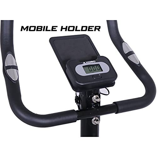 Image of Kobo Folding Magnetic Exercise Bike with 3KG Flywheel, 120KG Max User Weight - Compact, Adjustable, Upright Modes - Home Workout Fitness Cycle (MB-5)