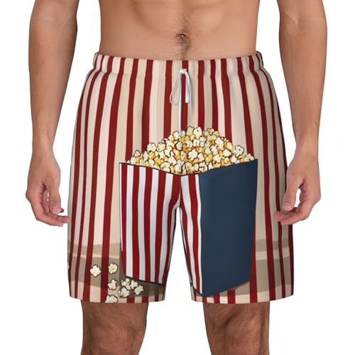 Short de bain pour homme imprimé popcorn séchage rapide pour l'été
