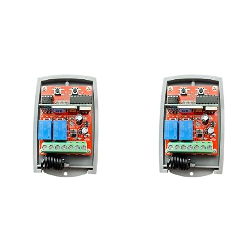 Eoslcusmvl 2X Receptor de Control Remoto Universal para Puerta de Garaje 433MHz12V-24V Abridor de Control de Portón Eléctrico 433.92MHz Código de Aprendizaje Rodante