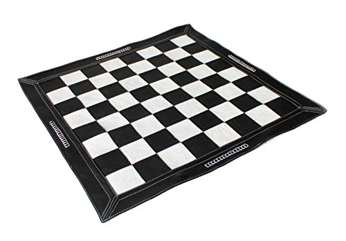 Échiquier en cuir véritable StonKraft grand format 48 cm pour tournoi