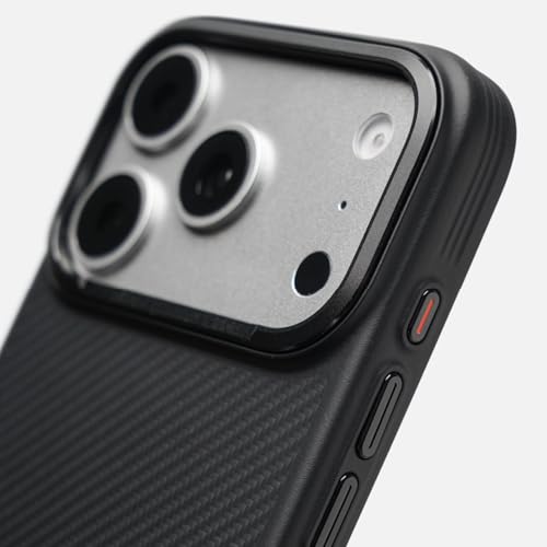 Coque iPhone 17 Pro Max en fibre de carbone véritable avec support magnétique fin