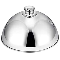 HELEVIA Edelstahl -Cloche -Lebensmittelabdeckung, Kuppel Servierplatte Speise Abendessen, für Home Kitchen Restaurant Cafe (Silber)