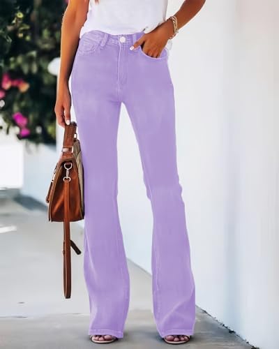 Womens High Waisted Jeans Flare Stretch Boyfriend Bootcut Casual Denim Pants4