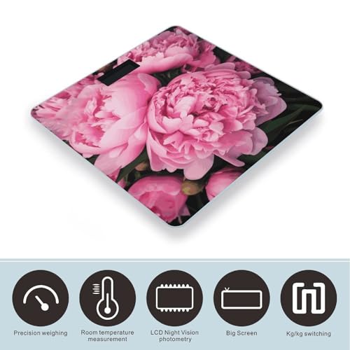 Báscula digital de baño Pink Peony precisa y moderna miniatura 3