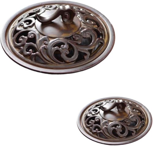 Negosu 2個 蚊取り線香蚊遣 しがらき焼 陶器 おしゃれ お洒落 夏 蚊 虫よけ 虫除け 夏の風物詩蚊取り線香トレイ、火傷防止、耐火性 バーナー 灰飾りを集める蓋付きのクリエイティブな大型陶器家庭用白檀香立て (吉兆の雲の覆い,ブラウン) [並行輸入