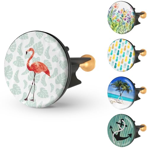 Arteneur Waschbeckenstöpsel 40mm Flamingo – Edelstahl Excenterstopfen mit extra Schwerer Messingschraube für stabilen Halt | Universeller Abflussstopfen für Waschbecken