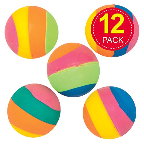 Baker Ross Regenboog Strepen Stuiterballen (12 stuks) Speelgoed ven Traktaties voor Kinderen - Image 3