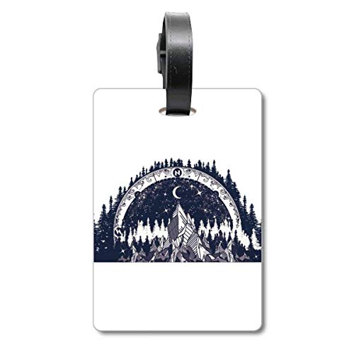 Étiquette d'identification pour valise Iceberg pour bagage perdu motif forêt lune