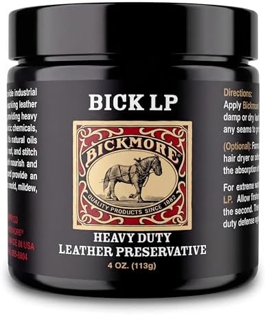 Bickmore Bick LP 4 oz - Heavy Duty Leather Preservative - Leather Protector For Boots, Shoes, Motorcycle Seats, Saddles, Tool Pouches and Belts, Baseball Gloves, and More