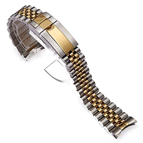 Bracelet montre acier inoxydable 20mm style Oyster argent fermoir deployant