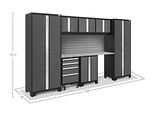 Newage Products Bold Series Gray 8 Piece Set, Garage Cabinets, 50461 #TOP2