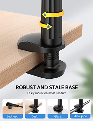 Image of Rupoku Gooseneck Tablet Holder Phone Stand, Flexible Tablet Stand, 360 Adjustable Lazy Arm Holder Clamp Mount Bracket Bed for 4.0~10.5 inch iPad Air Mini, Galaxy Tabs, iPhone, Switch, Kindle Fire, etc
