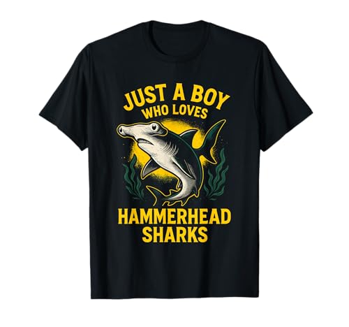 Boy Loves Hammerhead Shark Retro Homme Ocean T-Shirt
