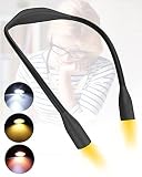 Victoper LED Neck Reading Light, Bendable 3 Colors Book Lights for Reading in Bed at Home, Brightnes