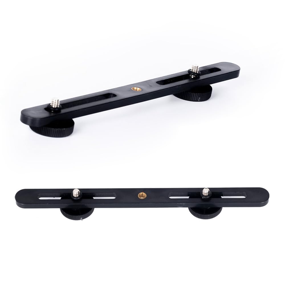 RecDec 2 Pack Dual Selfie Light Holder Tripod Mount Stand with 1/4 Screw Second Video Lights Extension Bar for Clip Fill Light Panel Camera Flash DSLR Double Brightness Phone Live Recording Vlogging