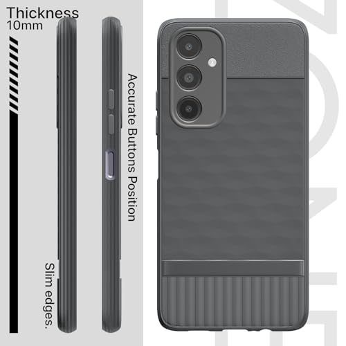 Image of Pikkme Back Cover for Samsung Galaxy A14 5G Camera Protection 3D Hexa Cube Design Silicone Protective Bumper Case (Grey)