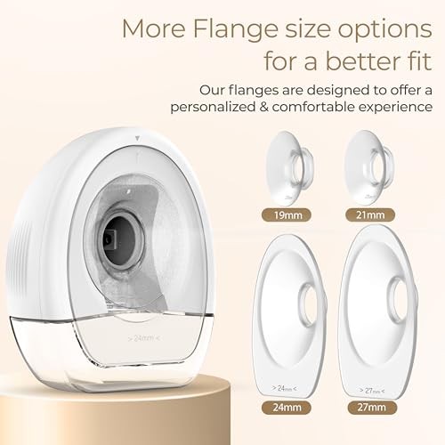 Image of LuvLap Glory Hands-Free Electric Breast Pump for Breastfeeding, Wearable, Portable, 4 Modes & 9 Suction Levels, Type-C Fast Charging, 24mm Breast Shield, Includes 19 /21 /27mm Soft Flange Inserts, White