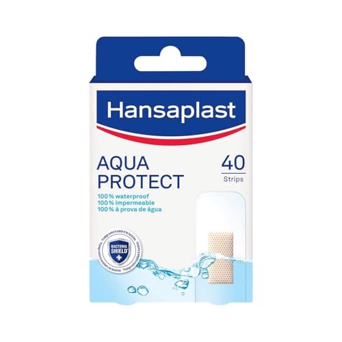 HANSAPLAST AQUA PROTECT - Pansements 100% Waterproof Aqua Protect - 100% Résistants à l'Eau - Pour Toutes Sortes De Petites Plaies - Pouvoir Adhésif Très...