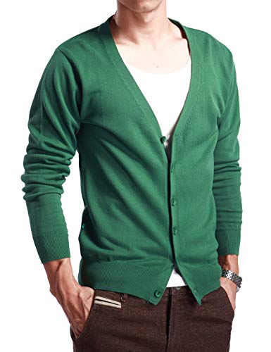 HaoMay Mens Slim Lightweight Cashmere V Neck Button Down Knit Cardigans Sweater
