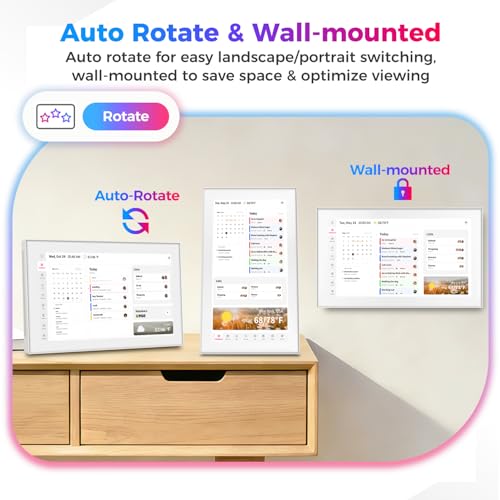 Image of Akimart 15.6 inch Smart Digital Calendar & Chore Chart, Smart Touchscreen Interactive Display for Family Schedules, Digital Photo Frame Functon, Wall & Desk Mountable