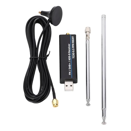 Récepteur RTL SDR RTL2832U R820T2 avec TCXO 0.5 PPM, Fréquence 0.1-1.7GHz, USB, Alliage d'Aluminium, pour Radio Amateur FM Aviation ADSB
