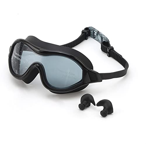 Yuehuamech Adult Swimming Goggles Large Frame No Leaking Anti Fog UV Protection Swimming Goggles with Ear Plugs Clear Vision Water Goggles For Men Women Freediving Swimming - Image 3
