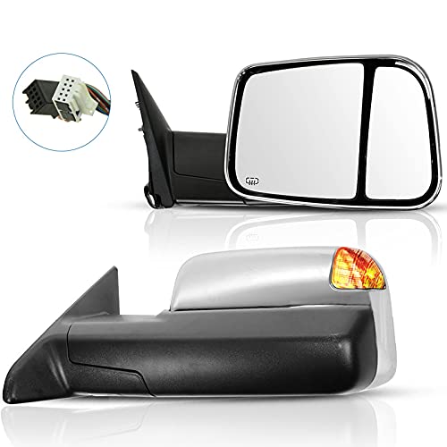 50% Off Discount ECCPP Tow Mirrors fit for 2010 for Dodge for Ram 1500 2500 3500 2011-2015 for Dodge for Ram 1500 2500 3500 Towing Mirrors Chrome Power Heated Puddle Signal Light Pair Driver Side and Passenger Side