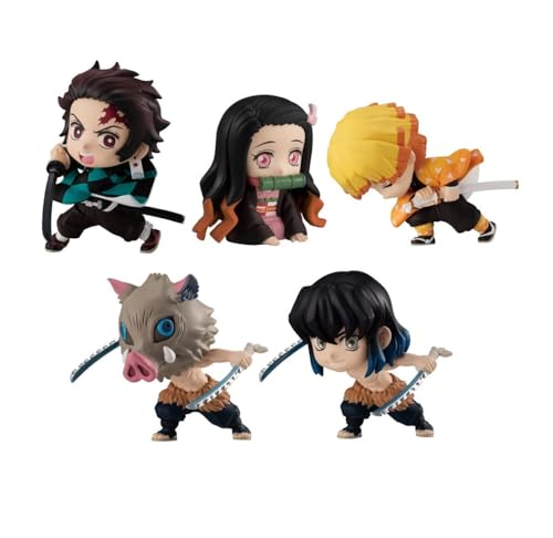 Image of Blue Aura Anime Cartoon Action Figure Set of 5 Height - 7cm Multicolour PVC | Zeni Bent Set