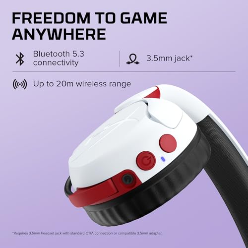 HyperX Cloud Mini – Wireless Headset,Compatible with PC,Chromebook,Nintendo Switch,PlayStation Controllers,Xbox Controllers,Phones, Laptops,Tablets,Volume Below 85dB,Immersive Sound,White - Image 3