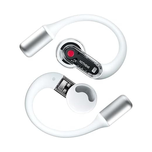 Nothing Ear (Open) Open-Ear-ohrhörer mit Zwei Mikrofone und AI Clear Voice, Open Sound Technology, IP54 Staub- und wasserresistent, 30 Stunden Wiedergabe und Erweiterter EQ - Weiß