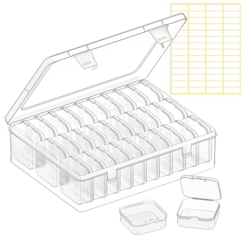 Image of Transparent Jewellery & Accessories Storage Box | 30 Box Multi-Compartment Organizer with Removable Grids | Plastic Organizer Box for Earrings, Beads, Craft & Small Items [Pack-1]