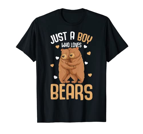 Photo de Just A Boy Who Loves Bears Grizzly Ours brun pour garçon T-Shirt