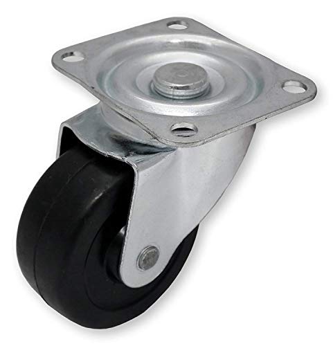 Merriway BH05119 (2 Pcs) Castor Single Wheel Plate Fix 40mm - Pack of 2 Pieces, White