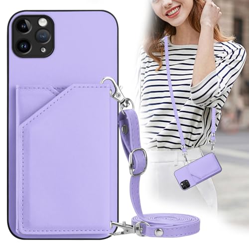 Housse iPhone 11 Pro Max anti-perte avec lanière cuir et vitre de protection