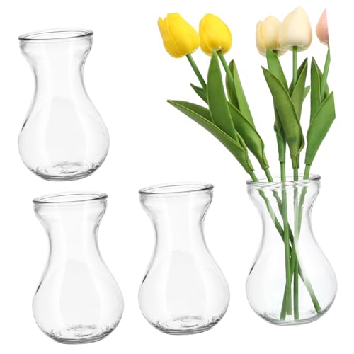 ULTECHNOVO 4piezas Jarrón De Transparente para Jacintos Jarrón Hidropónico De Vidrio De Flores De Mesa para Decoración De Hogar Floral De Jardín