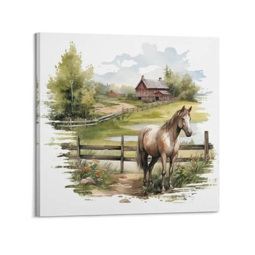 Poster toile cheval rouan rustique pour sublimer la décoration murale d'une chambre