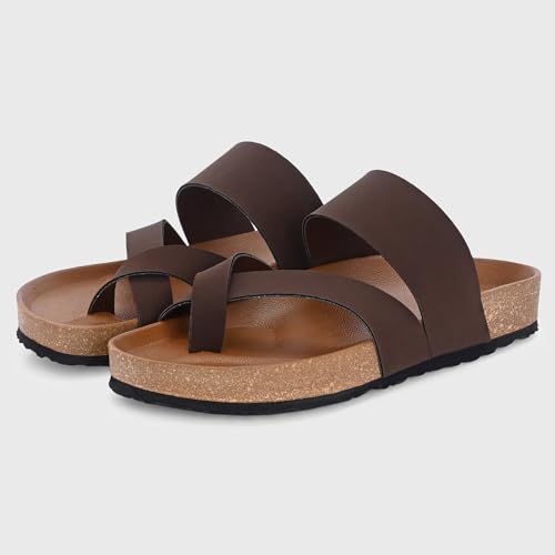 Image of Centrino Men's Berkin-Style Slip-On Sandals | Open Toe Design | Soft PU Footbed | Lightweight & Comfortable | Arch Support | On-Grip Sole | Casual Outdoor Wear (6864)