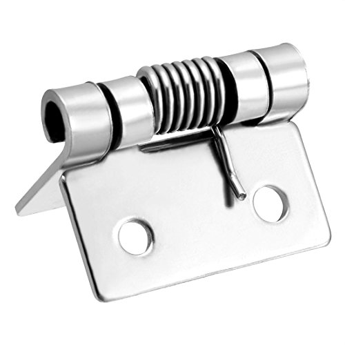 sourcing map Self Closing Spring Hinge 0.98" Stainless Steel Brushed DIY Hardware for Door Cabinet Small Box 5pcs Per Pack