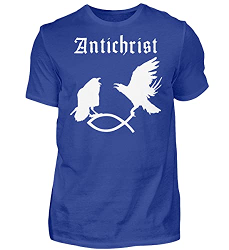 T-shirt Antichrist bleu pour homme style urbain en taille L
