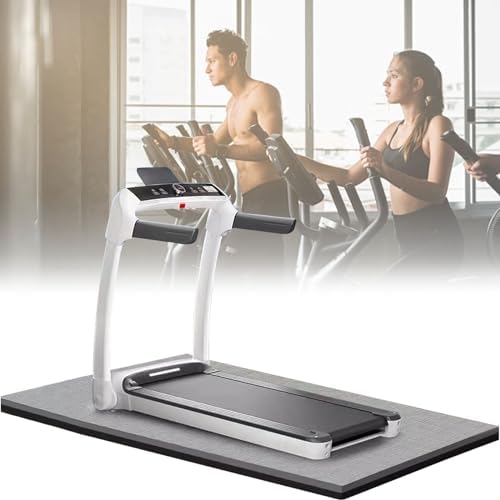Soundproof Treadmill Mat - Shock Absorbing, Non-Slip Floor Protector for Treadmills & Rowing Machines - Ideal for Hard Floors & Carpets (80x170cm, Black)