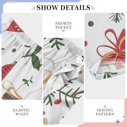 Christmas Tree Love Heart Boys Long Pants Soft Trousers Elastic Waist Kids Lounge Bottoms with Pockets S-XL4