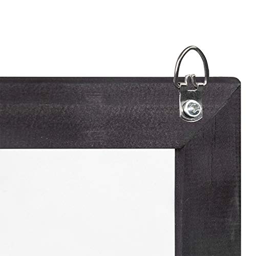 2-in-1 Black Wood Framed Wall Mounted Combination Bulletin Cork Board & Magnetic Whiteboard - MyGift - Thumbnail 4