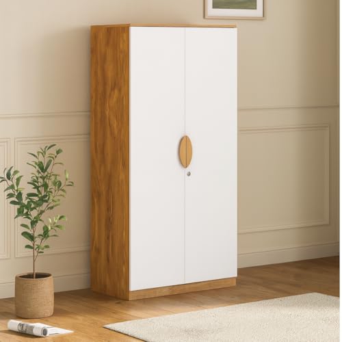 Image of Callas 2 Door Engineered Wood Wardrobe | Modern Bedroom Storage Cabinet with Lock & Shelves | Compact Almirah for Clothes,1 Year Warranty with Free Installation