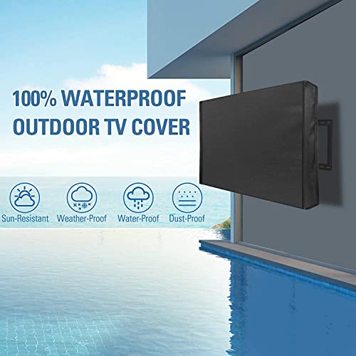 COOSOO Outdoor TV Cover with Clear Front Television Cover Waterproof Universal Protector for LCD LED Plasma Television Sets with Remote Control Pocket Compatible with Standard Mounts Stands (65-70'') - Image 4