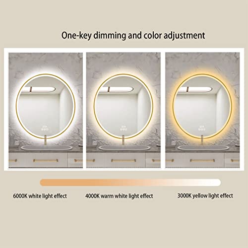 Miroir de maquillage lumineux à luminosité variable avec miroir rond - 4