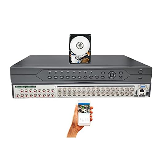 Evertech 32 Channel H.265 Security DVR with 12TB Hard Drive 16 Audio Input Surveillance Digital Video Recorder Supports 1080p AHD TVI CVI and Analog (960H) Cameras, Easy Remote Access