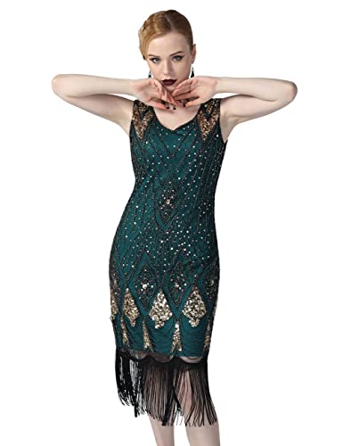 Image of PrettyGuide Women 1920s Gatsby Cocktail Sequin Art Deco Flapper Dress