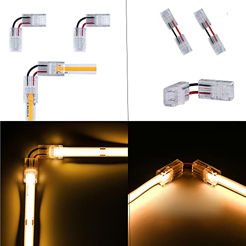YUTOKEER LED Connector 2-Pin 10mm LED Strip to Wire/Strip to Strip ...