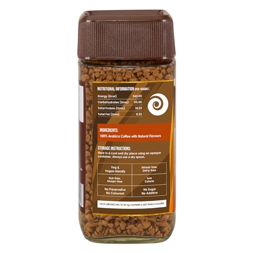 Image of Planet Coffee | CLASSIC Caramel Coffee | 50 Gms Jar | Pure Arabica | Freeze-Dried Instant Coffee | No Added Sugar | Makes 25 Cups | Medium Roast | Flavoured Coffee